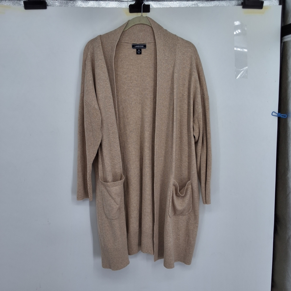 Tan Open Front Cardigan Sweater